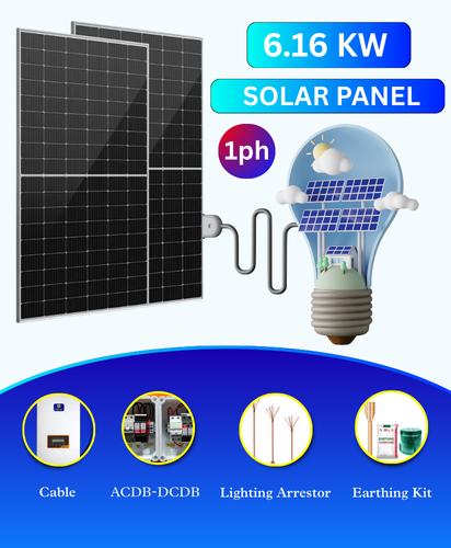 3.36 kW Tata Solar On Grid Solar System 6.16 kW Tata Solar On Grid Solar System